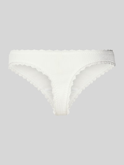 Productfoto, string met kant model 'Nivia' van Neo Noir, dames string, mix van katoen en elastaan, nauwsluitend, met kant, witte tinten
