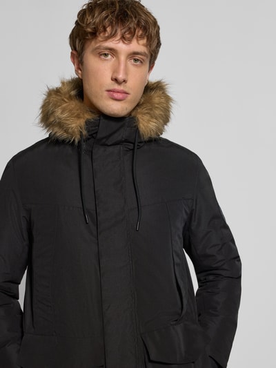 Jack & Jones Parka mit Pattentaschen und Kapuze mit Kunstfell Black 3
