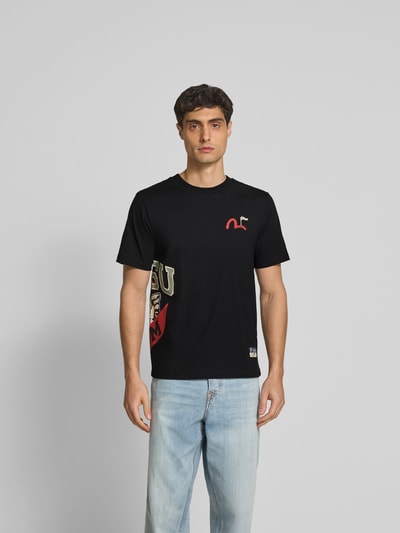Evisu T-Shirt aus reiner Baumwolle BLACK 4
