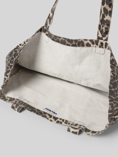 Review Shopper mit Logo-Print und langen Tragegriffen Taupe 5