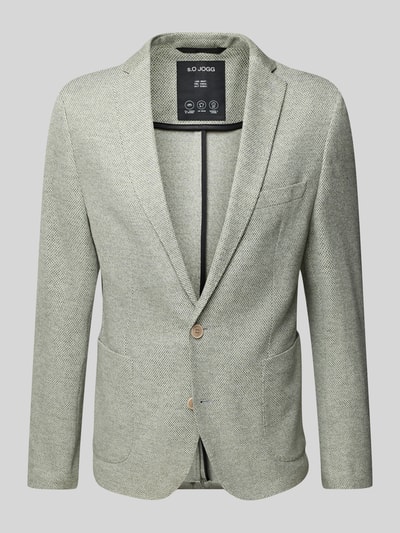 s.Oliver BLACK LABEL Slim Fit Anzugsakko aus meliertem Jersey Hellgruen 2