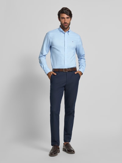 Tommy Hilfiger Regular fit zakelijk overhemd van puur katoen Bleu - 1