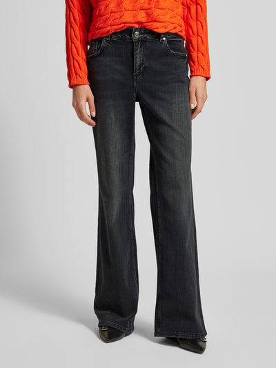 Oui Relaxed flared cut jeans in 5-pocketmodel Donkergrijs - 4