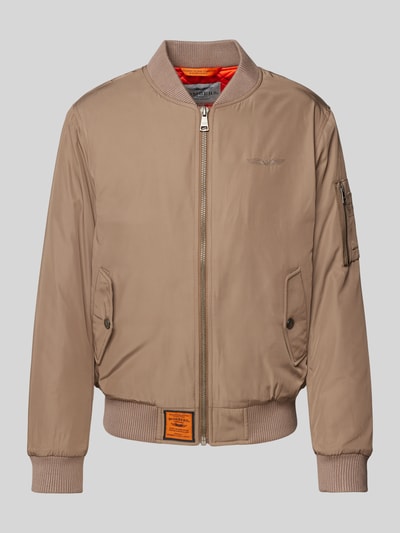 Original Bombers Bomberjacke mit Label-Patch Beige 2