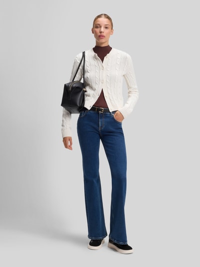 HUGO Blue Slim Fit Strickjacke aus Baumwoll-Mix Modell 'Sbradina_B' Weiss 1