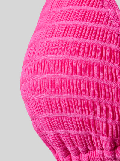 Produktfoto, Bikini-Oberteil mit Schnürung Modell 'GROOVE LIKO' von Banana Moon aus Material-Mix mit Stretch-Anteil in Pink, gerippte Textur, Körpernahe Passform