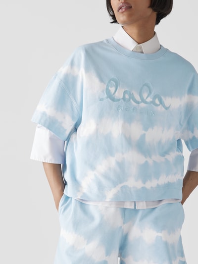 Lala Berlin T-Shirt mit Batik-Look Hellblau 6