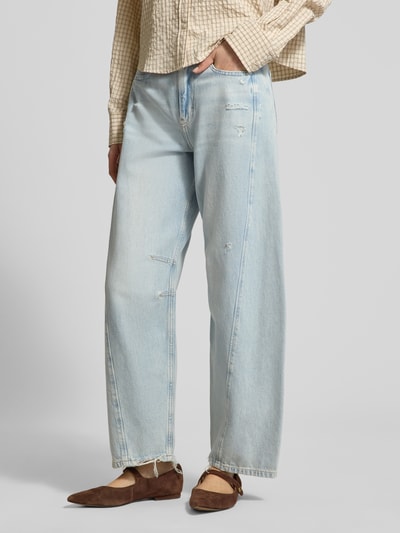 BOSS Orange Relaxed Fit Barrel Jeans aus reiner Baumwolle Modell 'BALOON HR 1.0' Hellblau 4