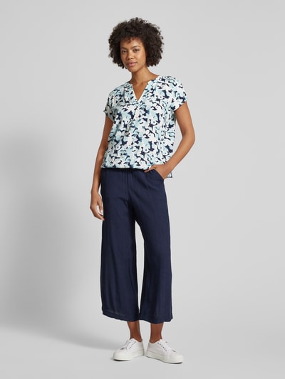 Tom Tailor Blouse met tuniekkraag Marineblauw - 1