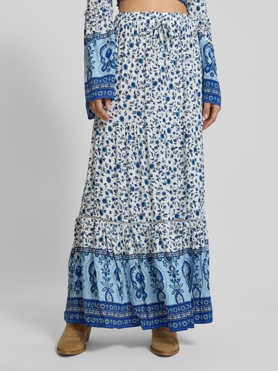 Apricot Maxirock aus Viskose mit Stufen-Look Blau 4