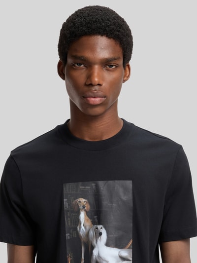 HUGO Regular Fit T-Shirt aus reiner Baumwolle Modell 'Daffilo' Black 3