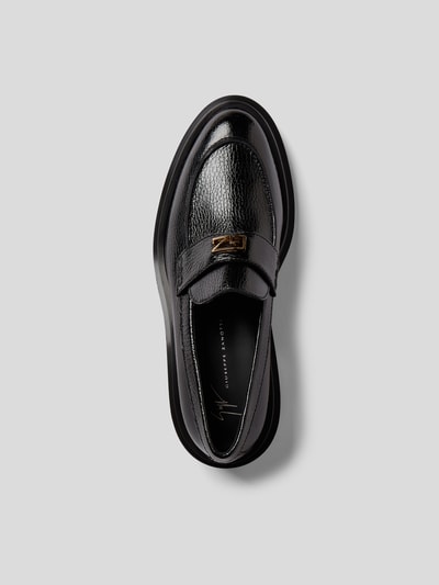 Giuseppe Zanotti Penny Loafer mit Label-Applikation Schwarz 4