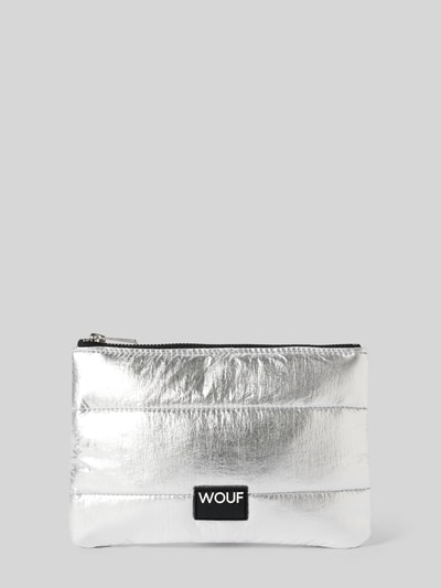 WOUF Kosmetiktasche mit Steppnähten Modell 'Silver Glossy' Silber 1