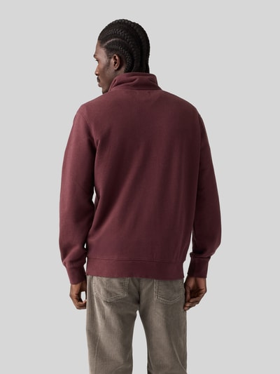 Levi's® Relaxed Fit Troyer aus reiner Baumwolle mit Label-Stitching Bordeaux 5