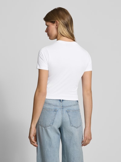 Pegador Cropped T-Shirt mit Label-Print Modell 'INES' Weiss 5