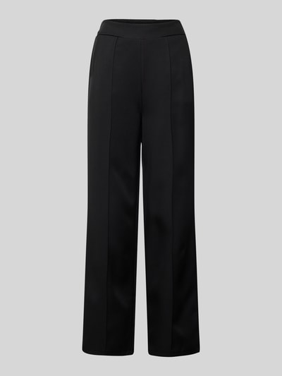 ZABAIONE Wide leg stoffen broek met vaste persplooien Zwart - 2