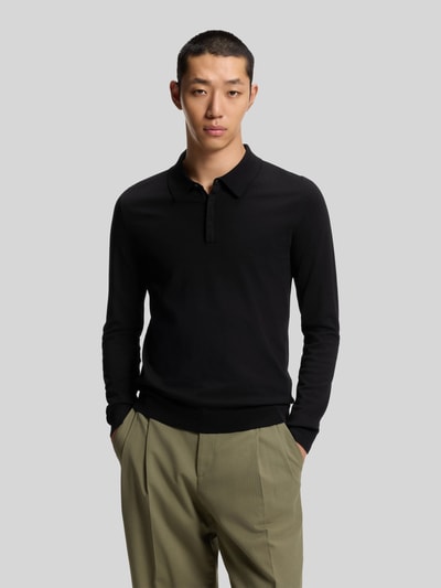 HUGO Regular Fit Poloshirt mit Feinstrickstruktur aus Viskosemix Black 4