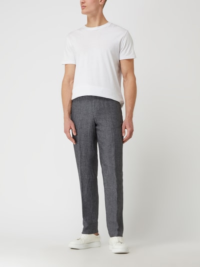 Hiltl Regular Fit Chino aus Leinen Modell 'Pilo' Anthrazit 1