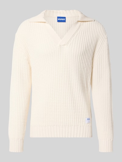 Hugo Blue Oversized Strickpullover aus Baumwoll-Mix Offwhite 2