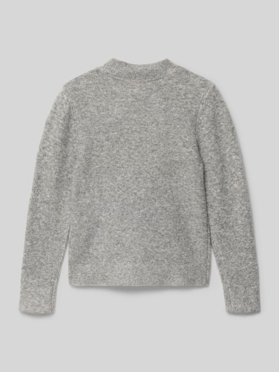 s.Oliver RED LABEL Sweter z dzianiny o kroju regular fit ze wstawką Średnioszary melanż 3