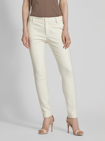 MOS MOSH Stretchbroek met labelapplicatie, model 'ABBY NIGHT PANT' Offwhite - 4