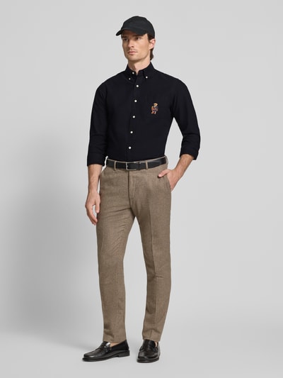 Polo Ralph Lauren Custom Fit Freizeithemd mit Motiv-Stitching Black 1