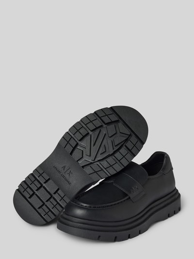 ARMANI EXCHANGE Penny Loafer aus Leder mit Schaftbrücke Modell 'Angry' Black 4