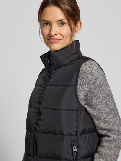 Christian Berg Woman Selection Regular fit gilet met capuchon van scuba Zwart - 3