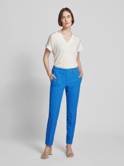 Gardeur Regular fit stoffen broek met persplooien, model 'DENISE8' Koningsblauw - 1