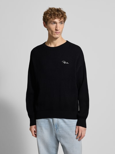 Pegador Strickpullover mit gerippten Abschlüssen Black 4