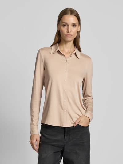 Marc O'Polo Regular fit jersey blouse van viscosemix met smalle mouwen Zand - 4