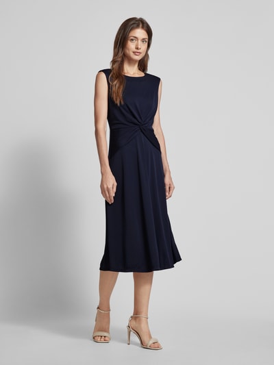 Lauren Ralph Lauren Midi-jurk met knoopdetail, model 'TESSANNE' Marineblauw - 1