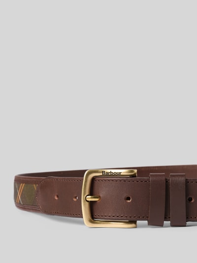 Barbour Gürtel aus Rindsnappa mit Messingschließe Dunkelbraun 2