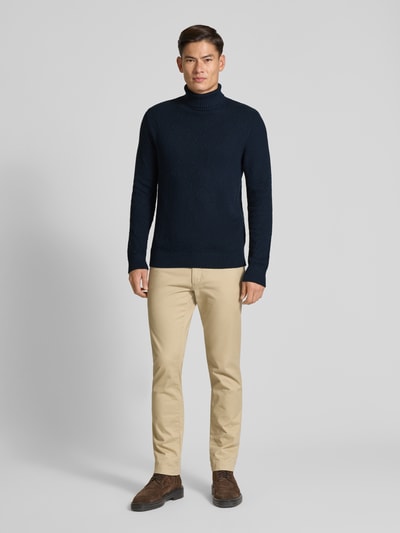 SELECTED HOMME Regular Fit Rollkragenpullover aus reiner Baumwolle Modell 'TREVOR' Blau 1