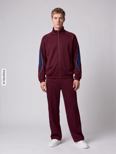 adidas Sportswear Loose Fit Sweatjacke mit Baumwoll-Anteil Modell 'STADIUM' Dunkelrot 1