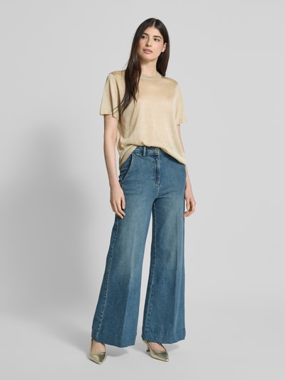 Jake*s Collection Sweter z dzianiny z rękawem o dł. 1/2 Gliniany 1