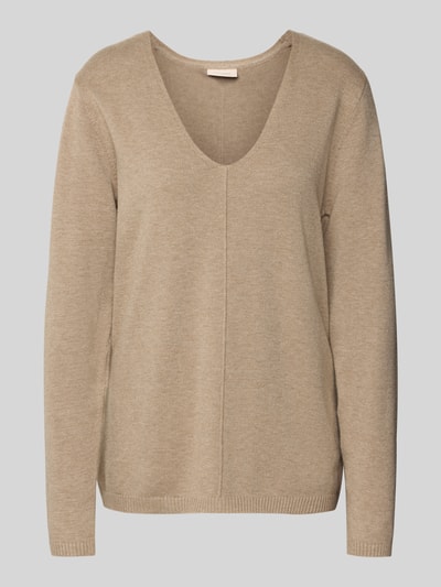 FREE/QUENT Strickpullover mit Teilungsnaht Modell 'Claura' Sand 2