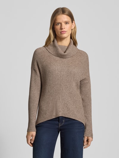 ONLY Regular Fit Rollkragenpullover aus Viskose-Mix Modell 'KATIA' Beige Melange 4
