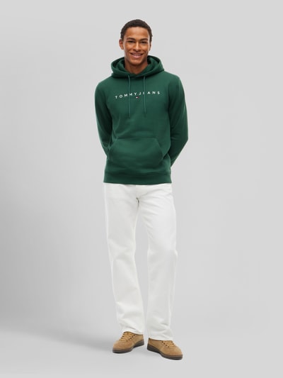 Tommy Jeans Regular fit hoodie met logo-opschrift Donkergroen - 1
