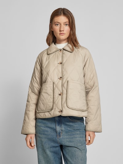 Pieces Regular Fit Steppjacke mit Statement-Nähten an Säumen Modell 'NAIMA' Beige 4