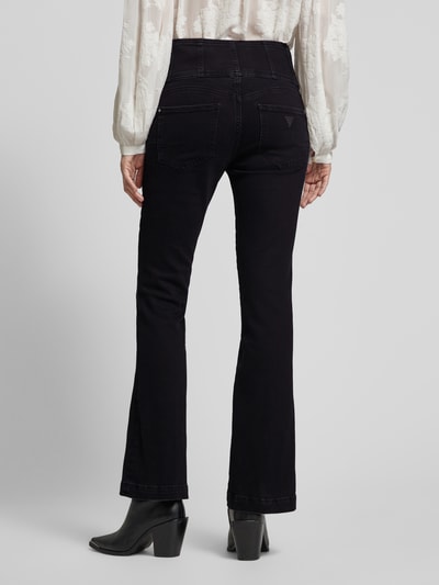 Guess Flared Jeans in unifarbenem Design Black 5