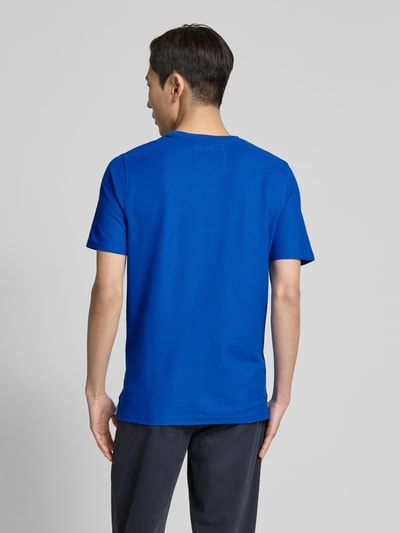 Fynch-Hatton T-shirt met logostitching Koningsblauw - 5