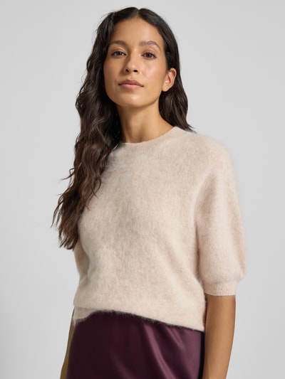 Herzensangelegenheit Gebreide pullover van een mix van linnen en wol met 1/2-mouwen Zand gemêleerd - 3