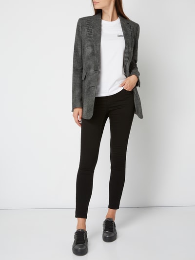 Jake*s Casual Blazer mit Hahnentritt-Dessin  Dunkelgrau Melange 1