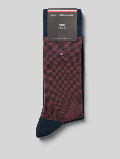 Produktfoto, Socken aus Baumwoll-Mix von Tommy Hilfiger in Dunkelrot und Dunkelblau, feine Struktur, Herren Socken von Tommy Hilfiger