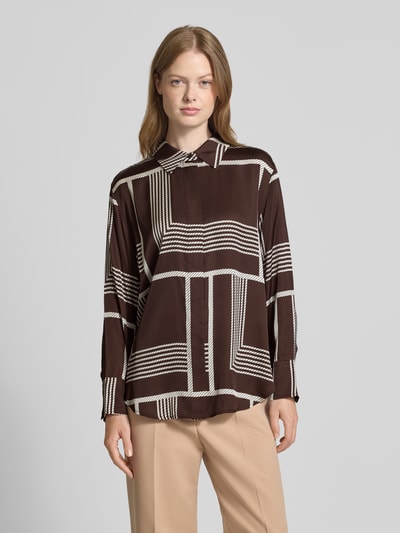 Someday Hemdbluse mit verdeckter Knopfleiste Modell 'Zisi' Dunkelbraun 4