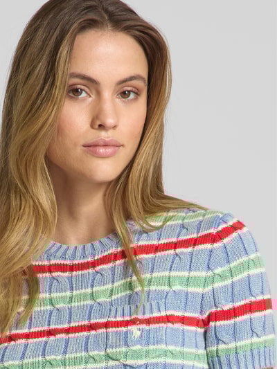 Polo Ralph Lauren Strickpullover mit Brusttasche Hellblau 3