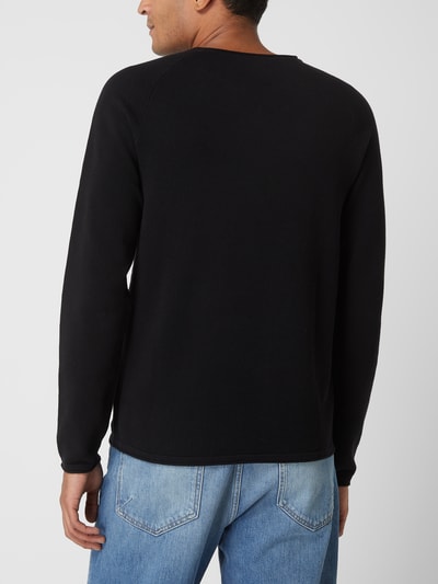 Jack & Jones Sweter z dzianiny z naszywką z logo model ‘HILL’ Czarny 5