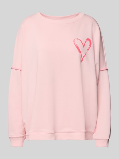 miss goodlife Oversized Sweatshirt mit gerippten Abschlüssen Rosa 2