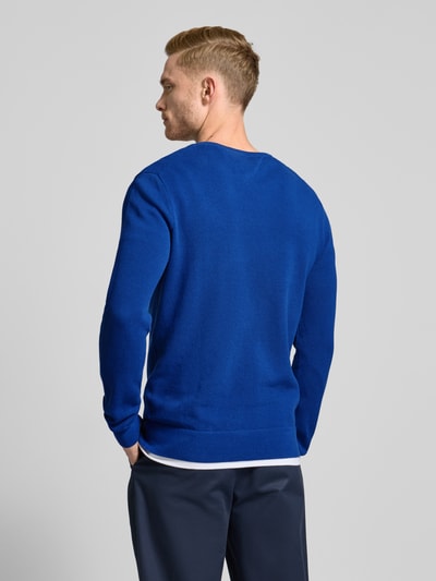 Tommy Hilfiger Gebreide pullover met logostitching Koningsblauw - 5